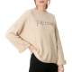 Beige "FREEDOM" Embroidered Oversized Sweater