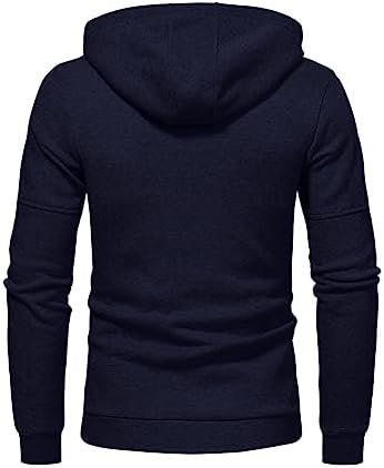 Hoodie Men, Men Hoodies Casual Hoodies for Men with Zip Pockets Full Zip Long Sleeve Sweatshirt Sports Y2k Hooded Jacket