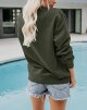 Women's Fall Long Sleeve Pullover Tops Casual Round Neck Sweatshirt