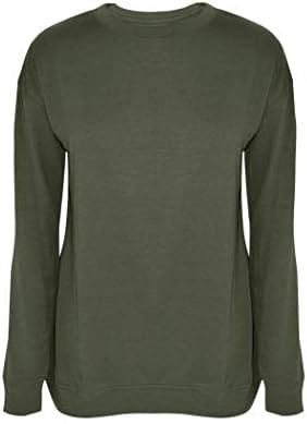 Women's Fall Long Sleeve Pullover Tops Casual Round Neck Sweatshirt