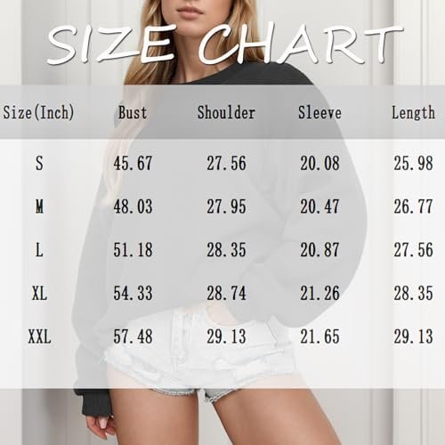 Women Crew Neck Sweatshirts Drop Shoulder Oversized Sweatshirts Long Sleeve Casual Loose Pullover Cozy Sweater