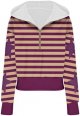 Women Casual Stripe Star Print Hooded Sweatshirt Zipper Long Sleeve Hoodie Top Plain Pullover Sweatshirt